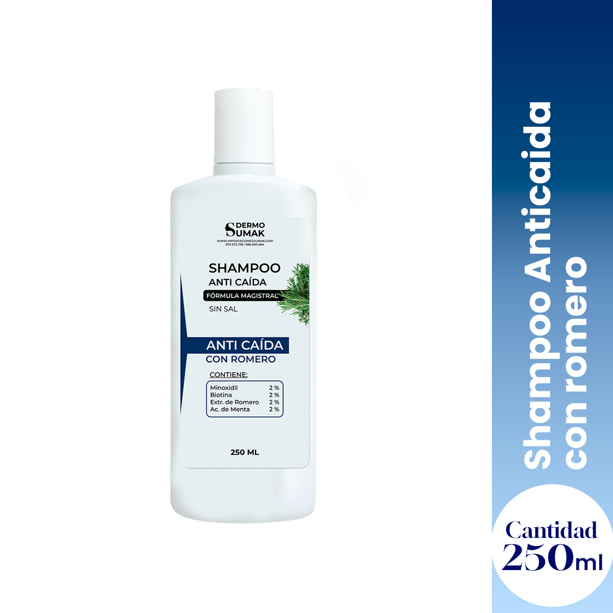 SHAMPOO ANTICAIDA CON ROMERO 250ML - DERMO SUMAK