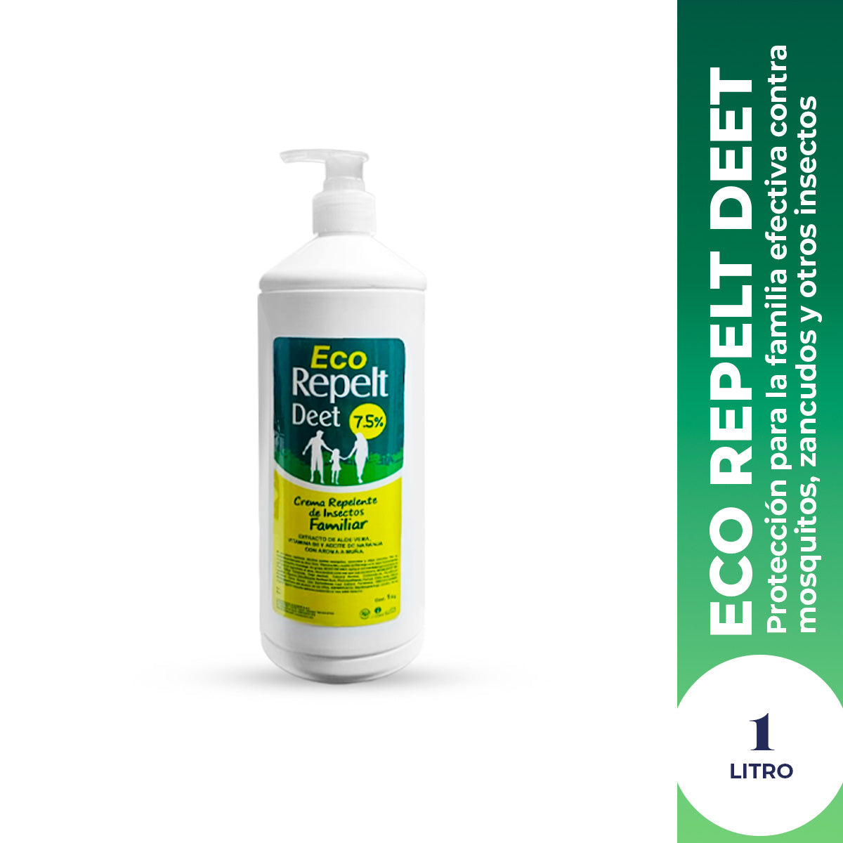 Repelente Familiar Eco Repelt Deet 7.5% 1lt - La cooper