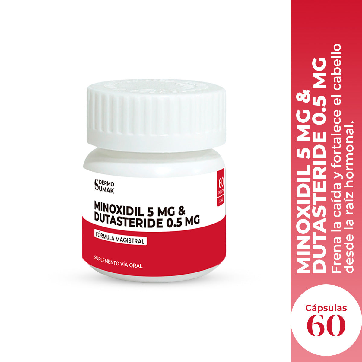 MINOXIDIL 5 MG & DUTASTERIDE 0.5 MG X 60 CAPSULAS - DERMO SUMAK