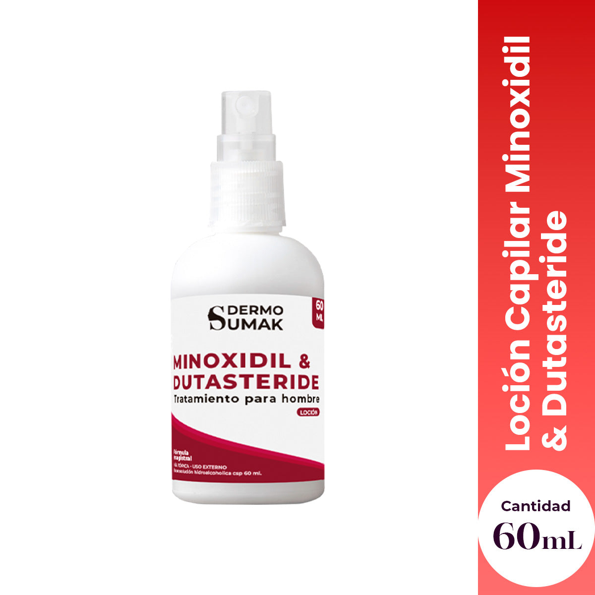 MINOXIDIL 5% & DUTASTERIDA 0,5% EN LOCIÓN TRATAMIENTO INTENSIVO 60ML - DERMO SUMAK