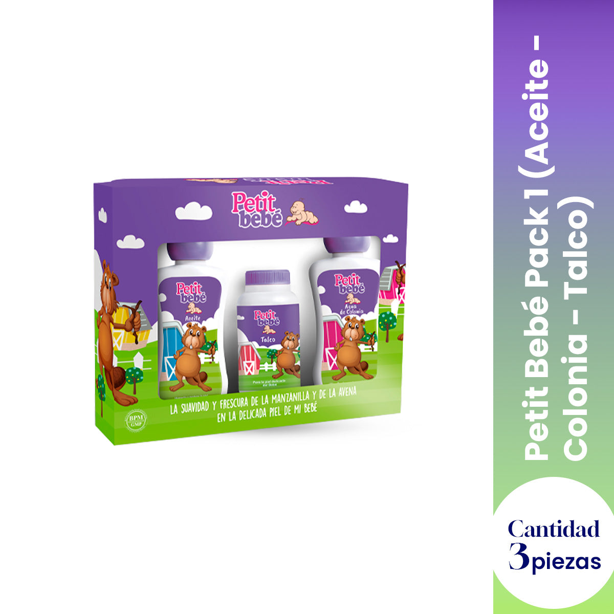 PETIT BEBE PACK 1 (ACEITE, COLONIA,TALCO) - LA COOPER