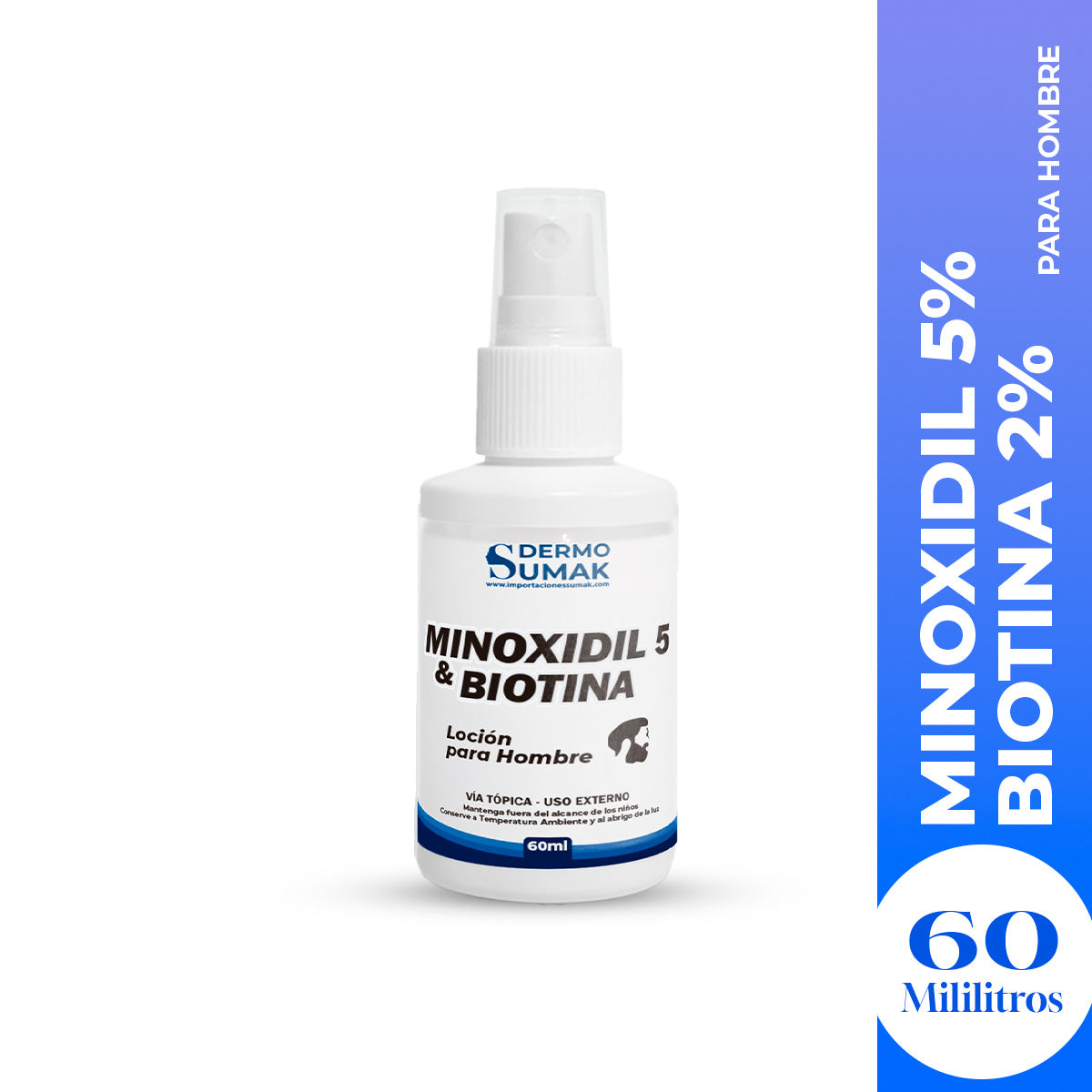 LOCION CAPILAR MINOXIDIL 5% & BIOTINA 60ML - DermoSumak