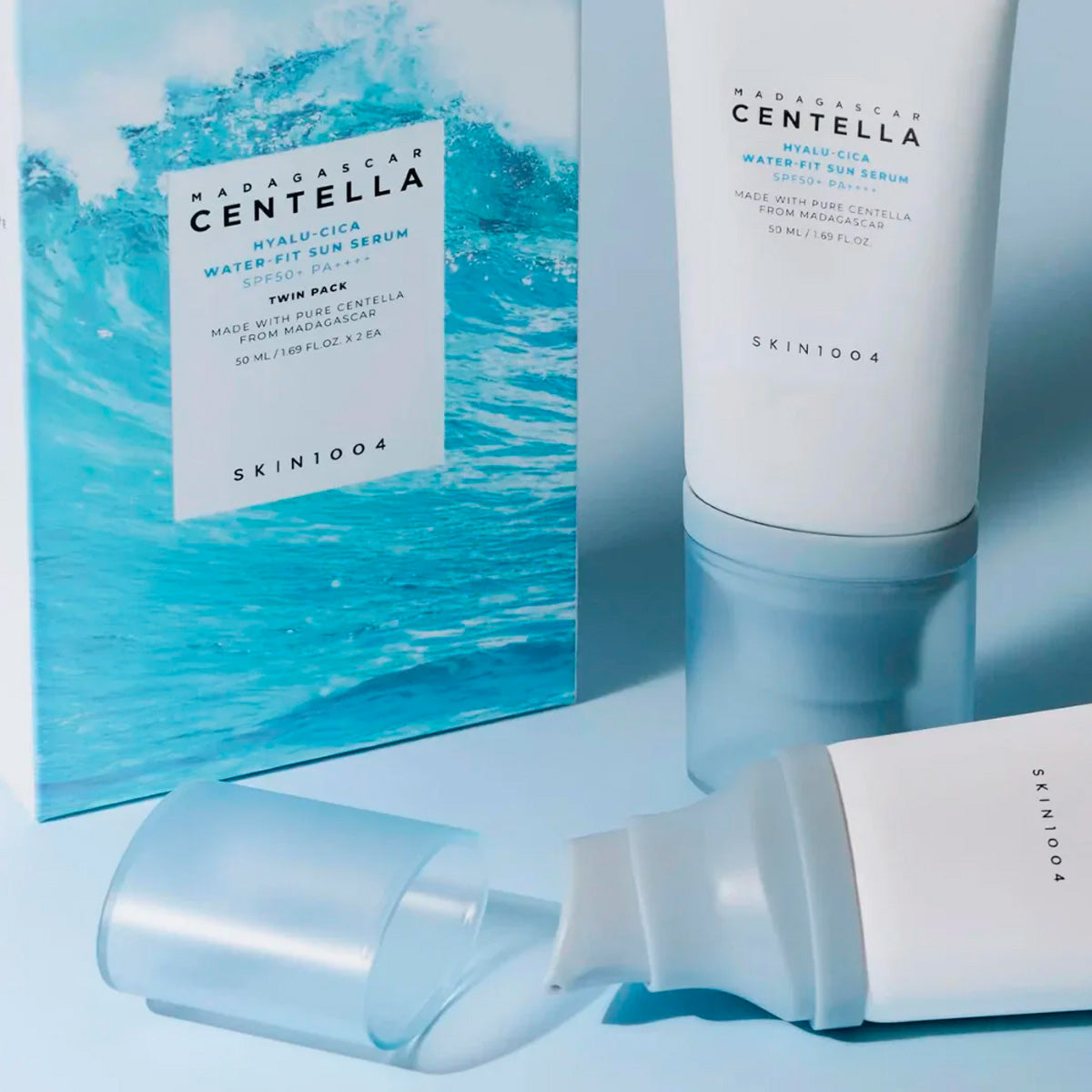 PREVENTA - Madagascar Centella Hyalu-Cica Water-Fit Sun Serum 50ml x 2ea (Twin Pack) - Skin1004