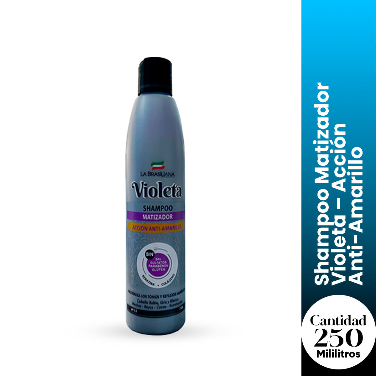 La Brasiliana Shampoo Matizador Violeta – Acción Anti-Amarillo 250g