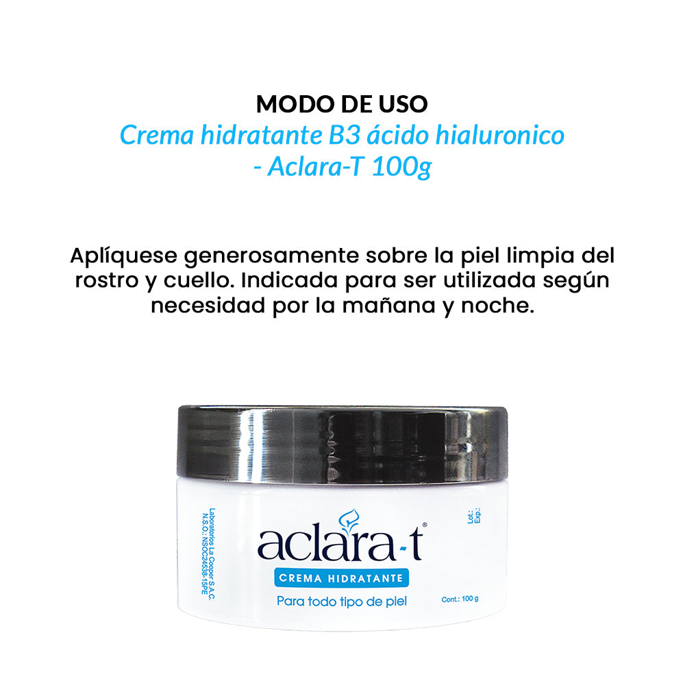 ACLARA-T CREMA ACLARANTE B3 PIEL HIDRATANTE X 100G