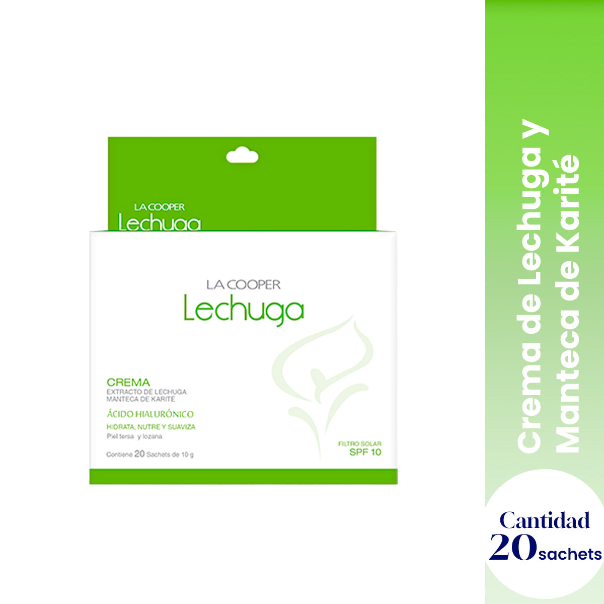 Crema de Lechuga Manteca de Karité La Cooper 10gr x 20 Sachets