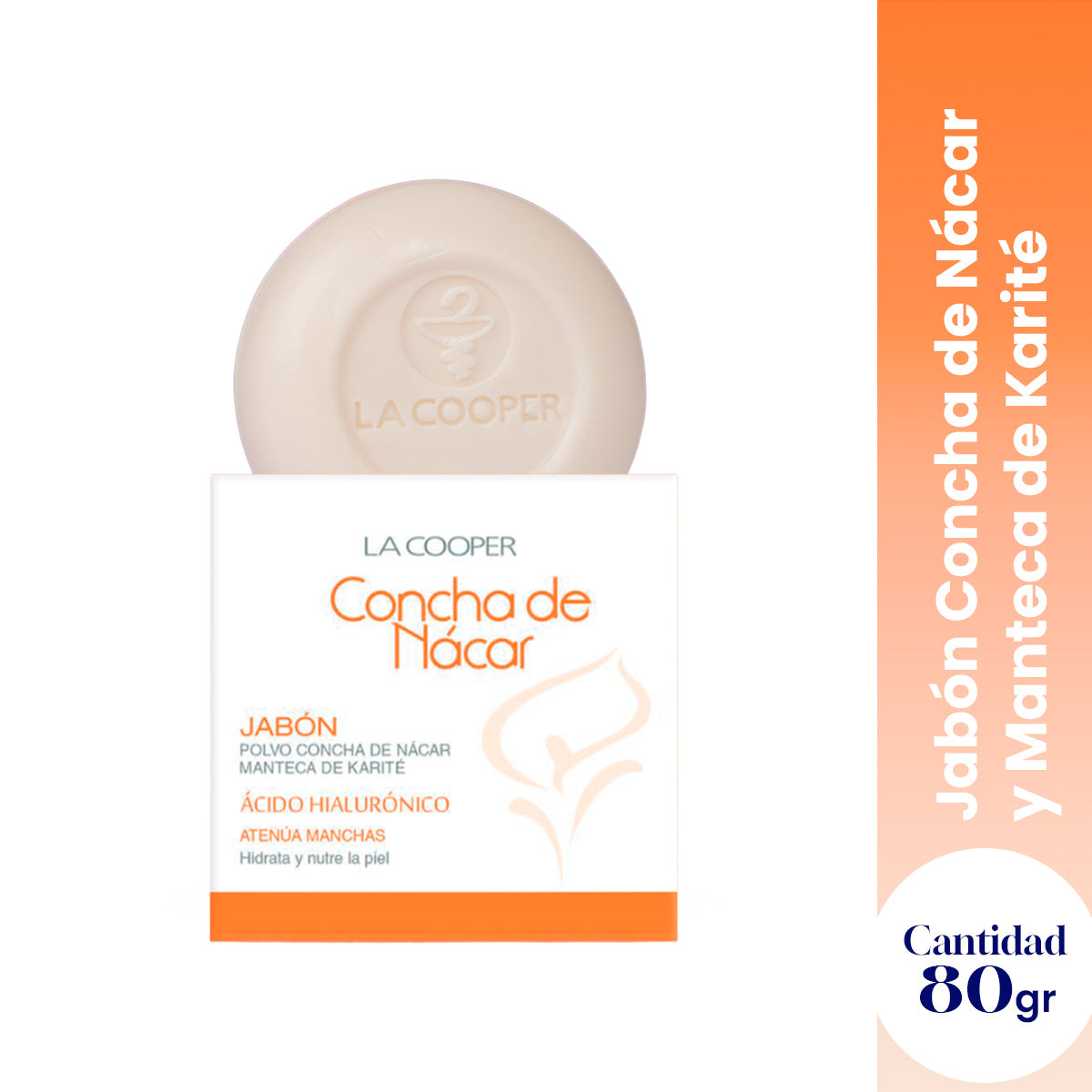 La Cooper Jabón – Hidratación – Concha de Nácar & Ácido Hialurónico 80g