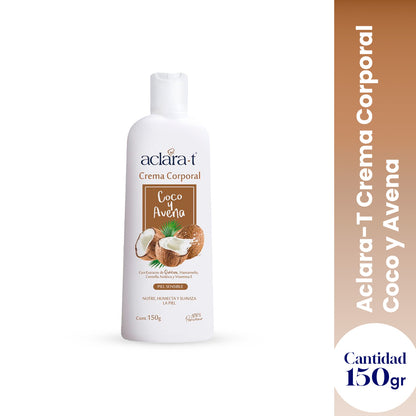 Aclara-T Crema Corporal Hidratante – Coco & Avena 150g