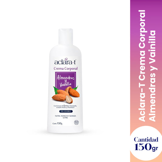 ACLARA-T CREMA CORPORAL ALMENDRAS Y VAINILLA X 150 GR