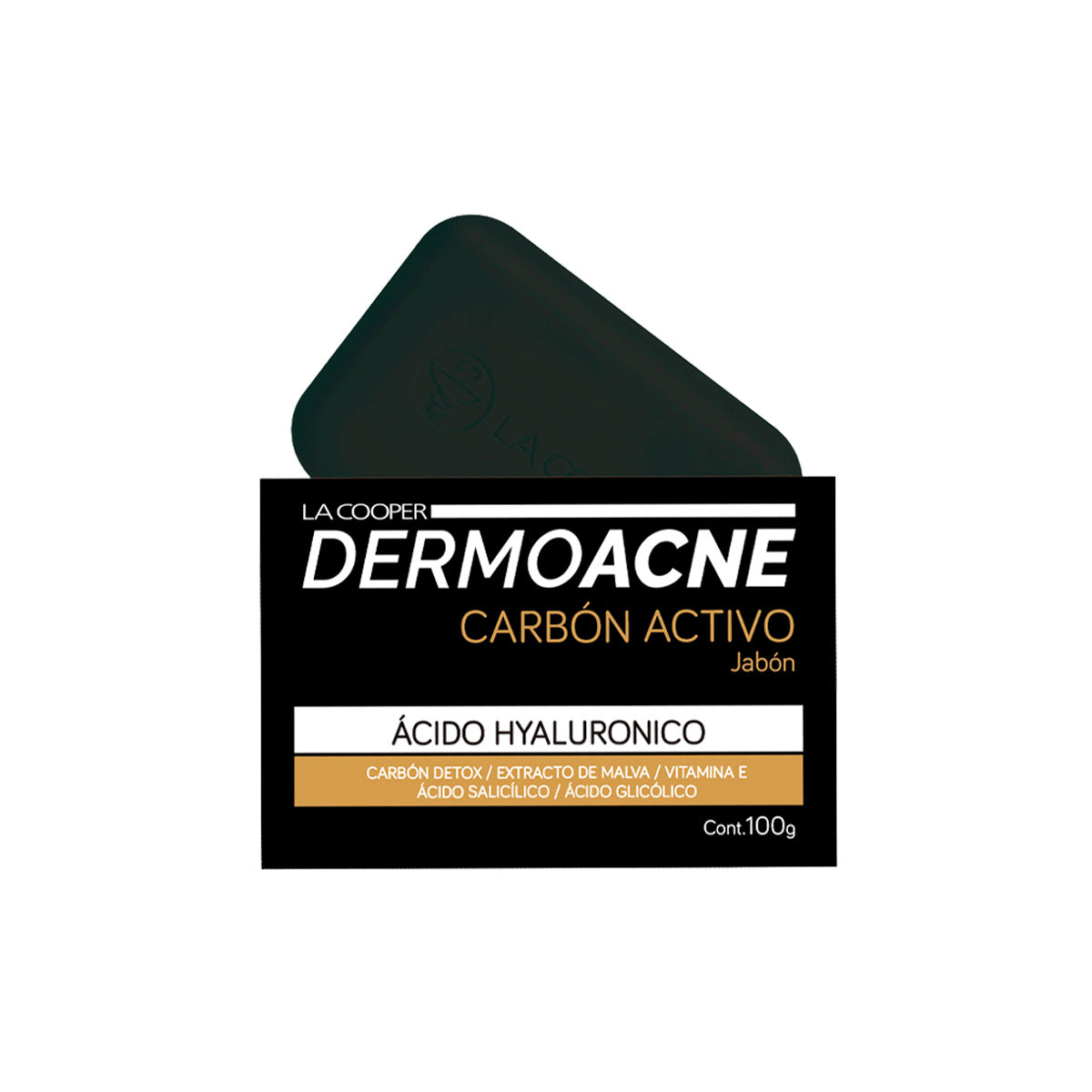 La Cooper – Jabón Dermoacne Carbón Activo con Ácido Hialurónico – 100g