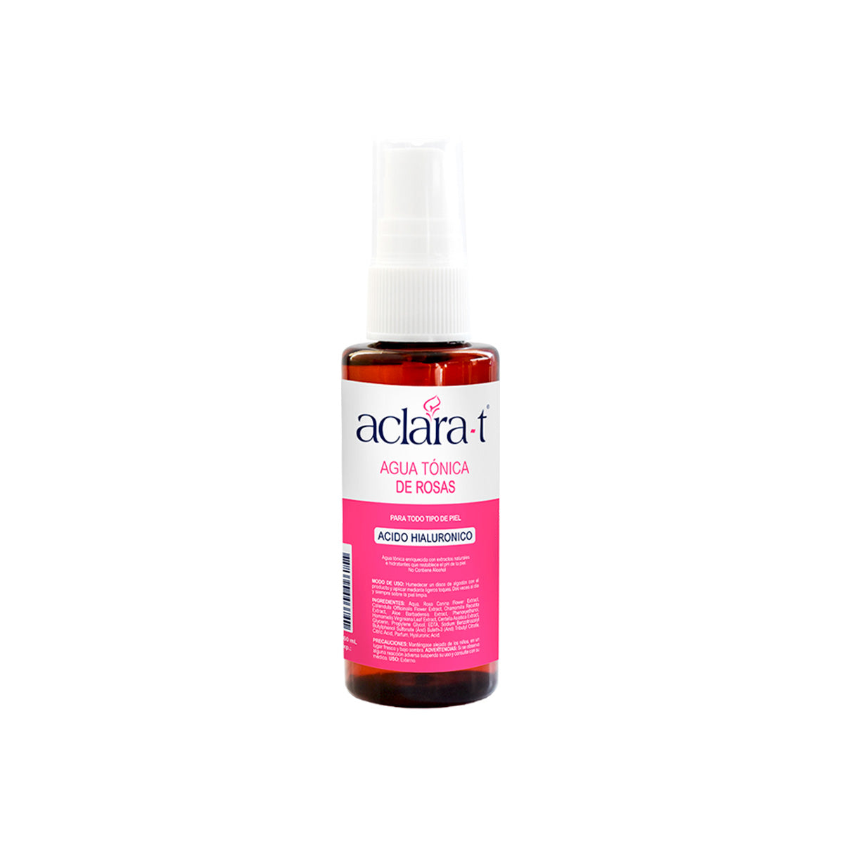 Aclara-T Agua Tónica de Rosas con Ácido Hialurónico – Hidratación & Equilibrio – 60ml