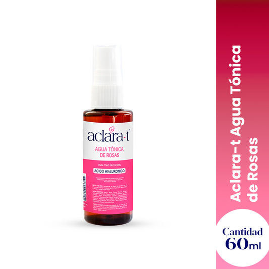 Aclara-T Agua Tónica de Rosas con Ácido Hialurónico – Hidratación & Equilibrio – 60ml
