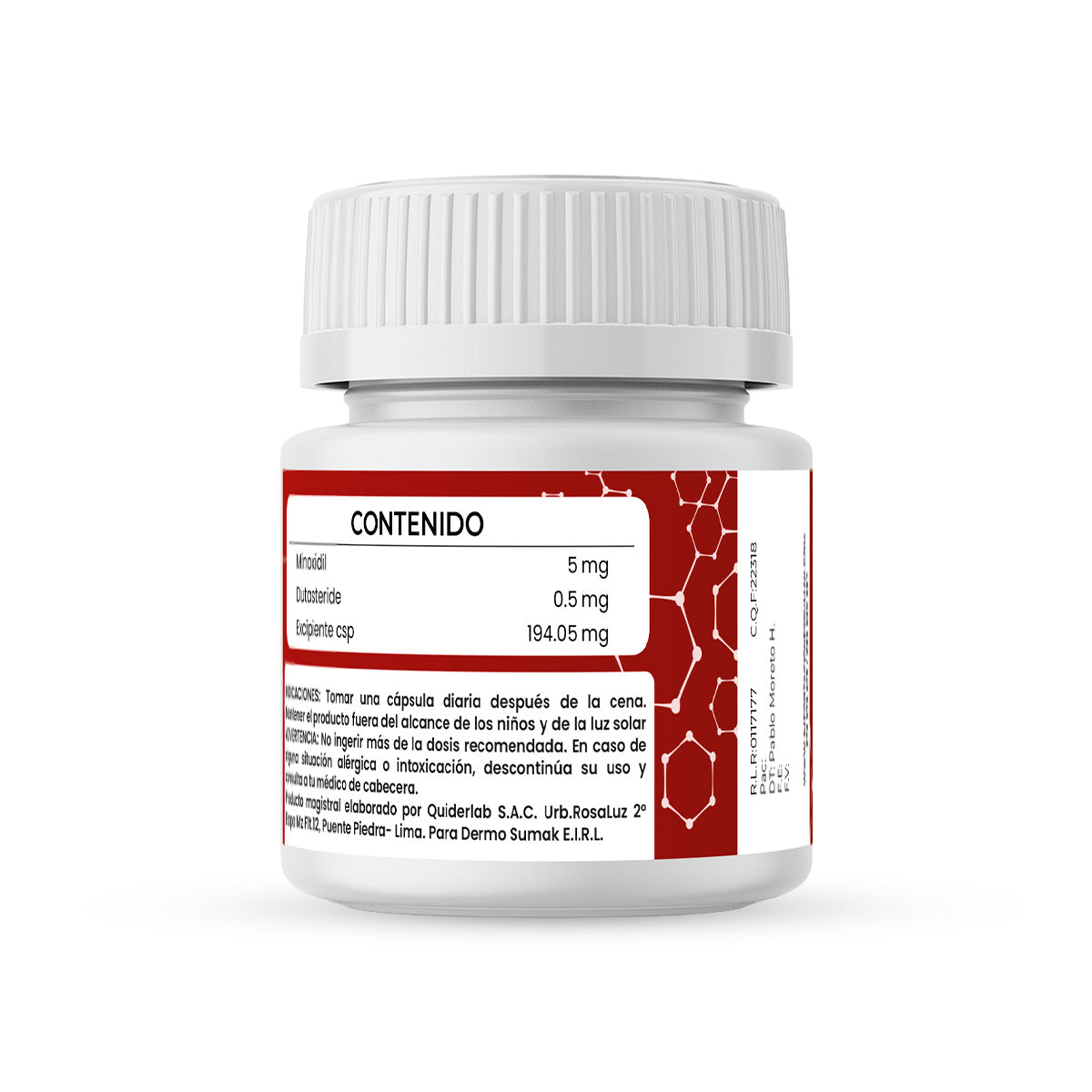 MINOXIDIL 5 MG & DUTASTERIDE 0.5 MG X 60 CAPSULAS - DERMO SUMAK