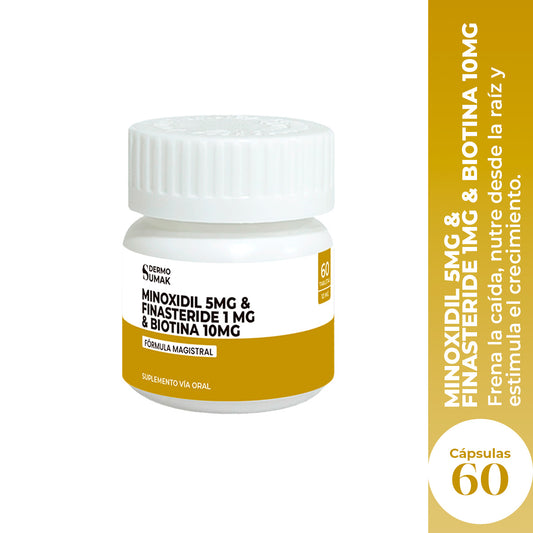 FINASTERIDE 1 MG & MINOXIDIL 5 MG & BIOTINA 10 MG X 60 CAPSULAS- DERMO SUMAK