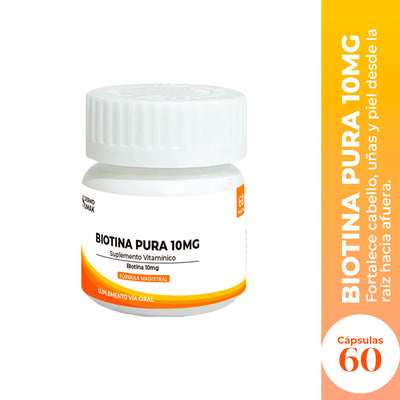 BIOTINA PURA 10 MG X 60 CAPSULAS - DERMO SUMAK