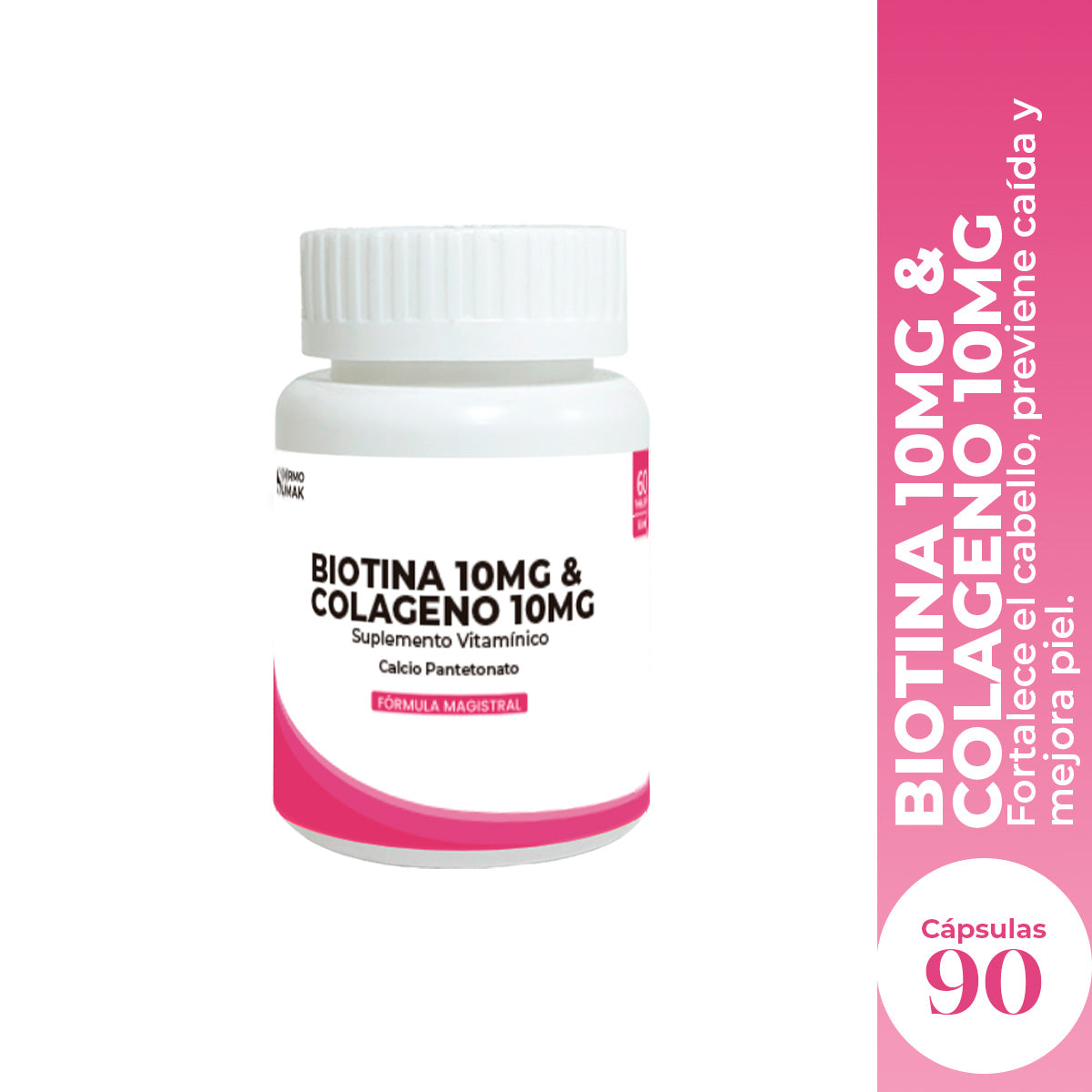 BIOTINA 10 MG & COLAGENO 10 MG X 90 CAPSULAS - DERMO SUMAK
