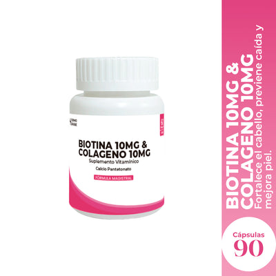 BIOTINA 10 MG & COLAGENO 10 MG X 90 CAPSULAS - DERMO SUMAK