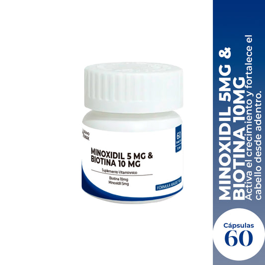 MINOXIDIL 5MG & BIOTINA 10MG X 60 CAPSULAS - DERMO SUMAK
