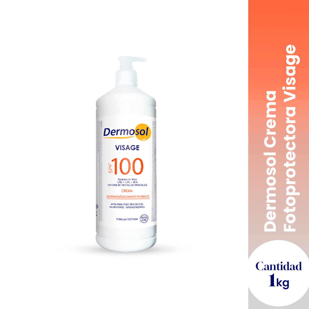 DERMOSOL VISAGE CREMA FOTOPROTECTORA SPF100 1KG - LA COOPER
