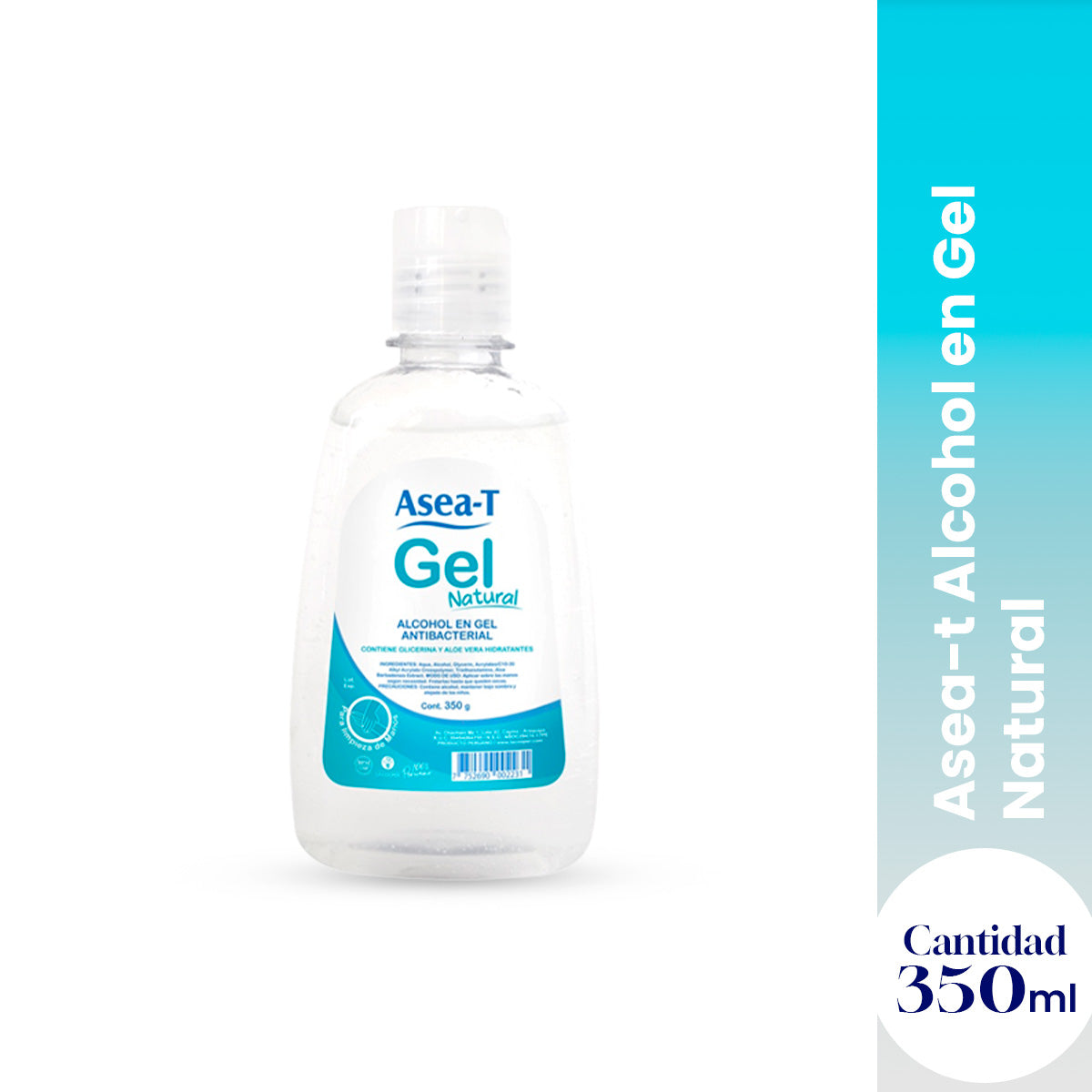 ASEA-T ALCOHOL GEL NATURAL ANTIBACTERIAL 350GR - LA COOPER