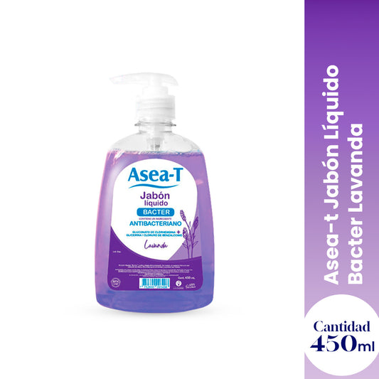 ASEA-T JABON LIQUIDO BACTER ANTIBACTERIANO LAVANDA 450 ML - LA COOPER