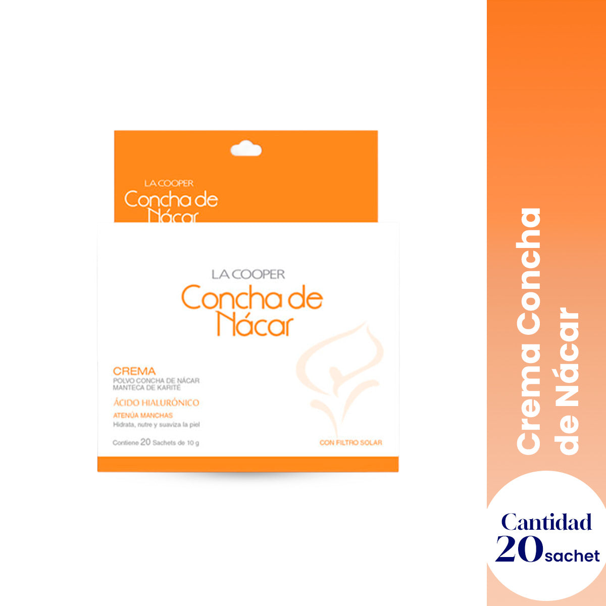CREMA CONCHA DE NACAR LA COOPER SPF10 10GR X 20 SACHETS - LA COOPER