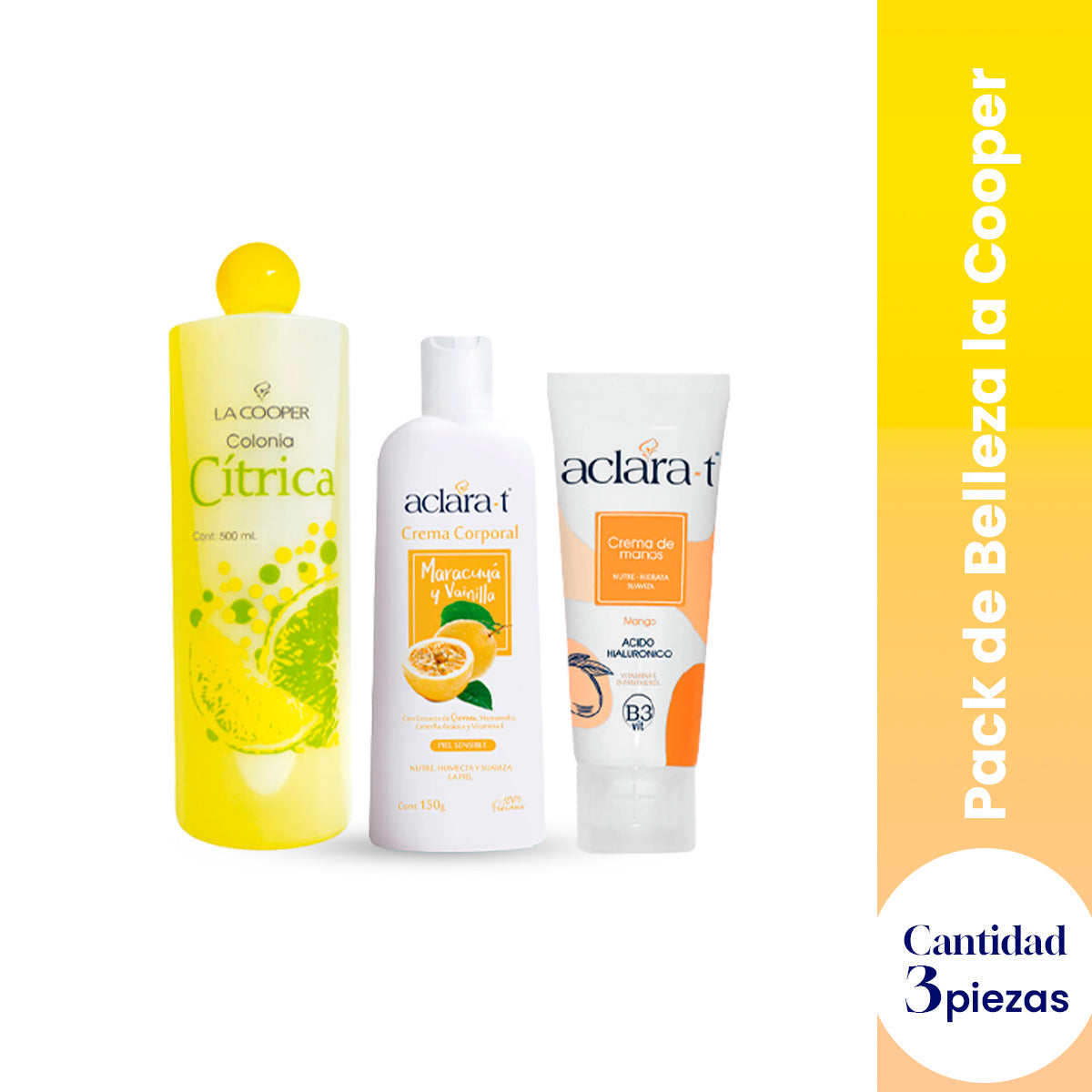 PACK BELLEZA LA COOPER (COLONIA 500ML,CREMA CORPORAL 150GR, CREMA DE MANOS)