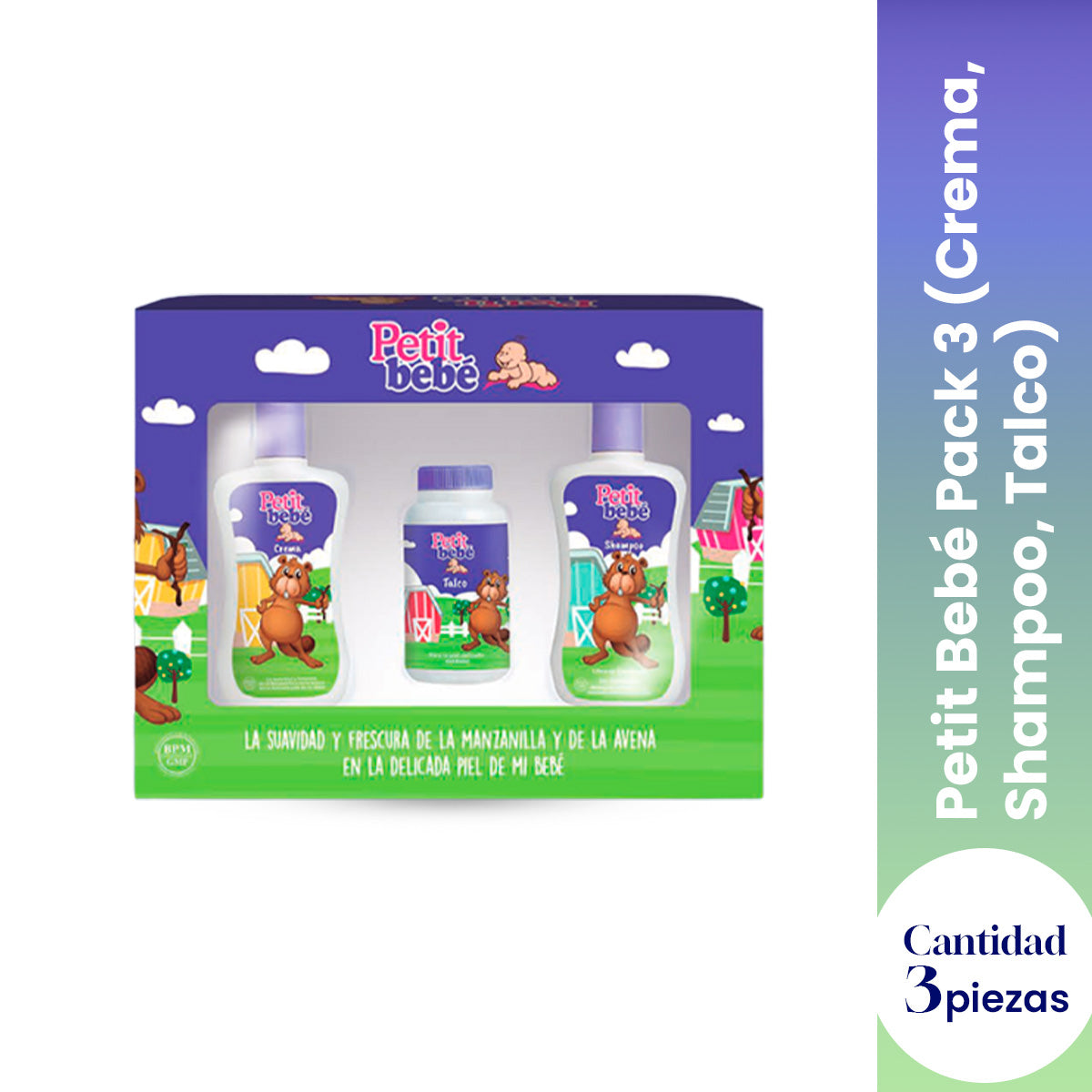 PETIT BEBE PACK 3 (CREMA, SHAMPOO, TALCO)